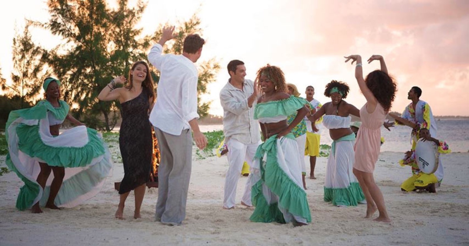 Sega music and dance at sunset in Mauritius